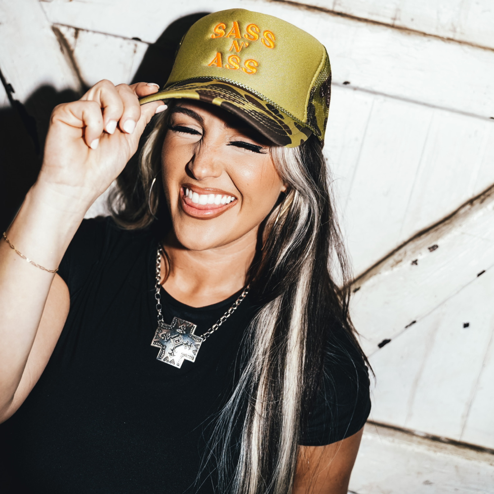 Sass N' Ass Green Camo Hat