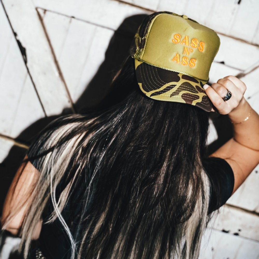 Sass N' Ass Green Camo Hat