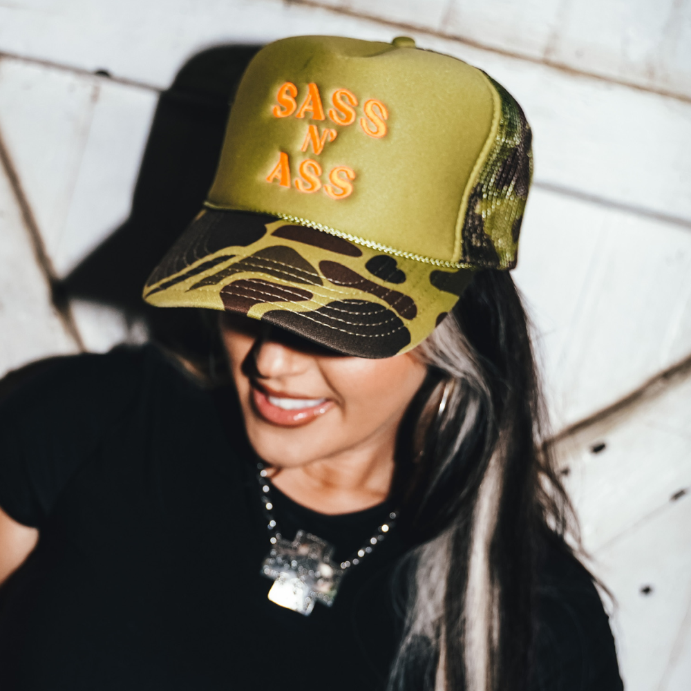 Sass N' Ass Green Camo Hat
