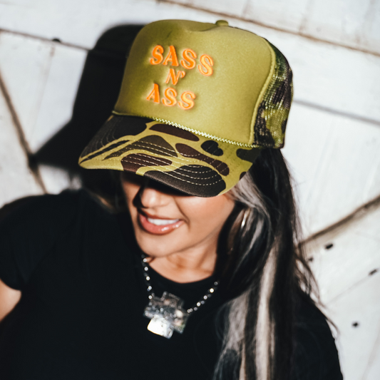 Sass N' Ass Green Camo Hat