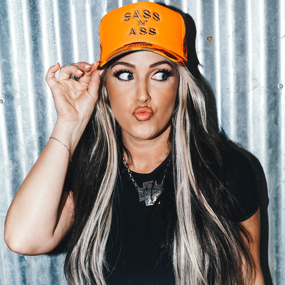 Sass N' Ass Orange Camo Hat