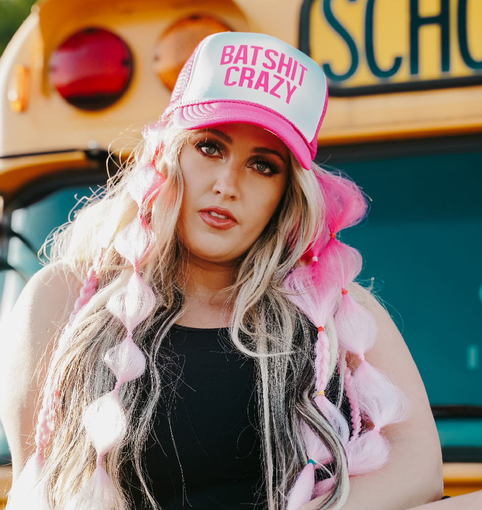 Hot Pink Batshit Crazy Trucker Hat