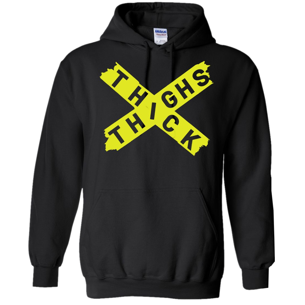 Black Thick Thighs Pullover Hoodie